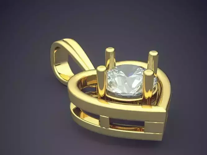 Heart Shape Pendant With Diamond