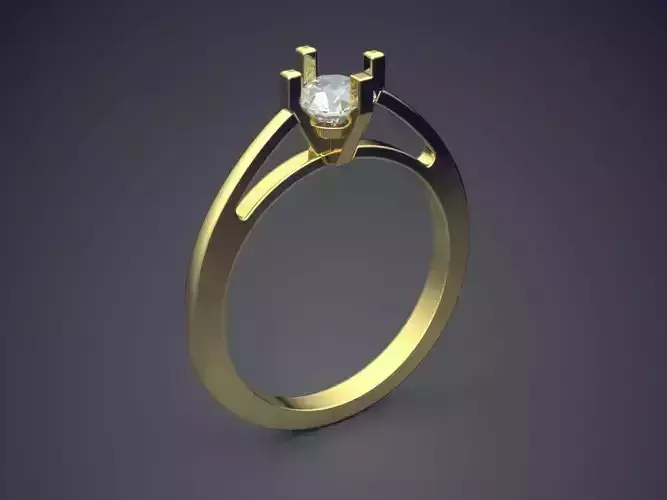 Ring With Diamond 3D print model