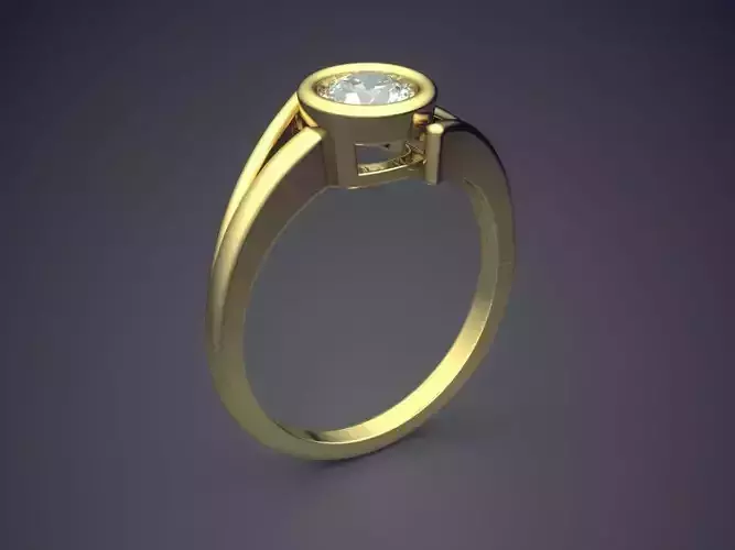 Ring With Diamond 3D print model