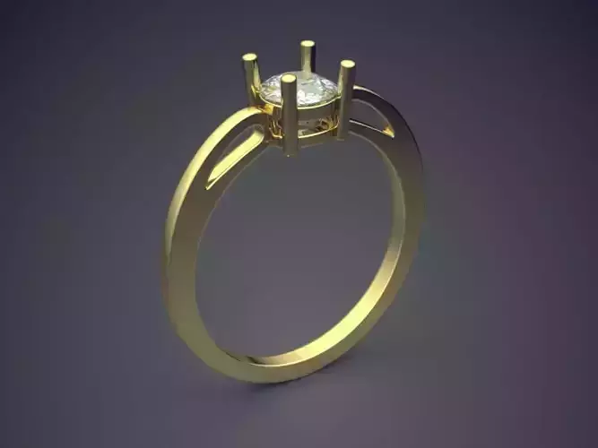 Ring With Diamond 3D print model