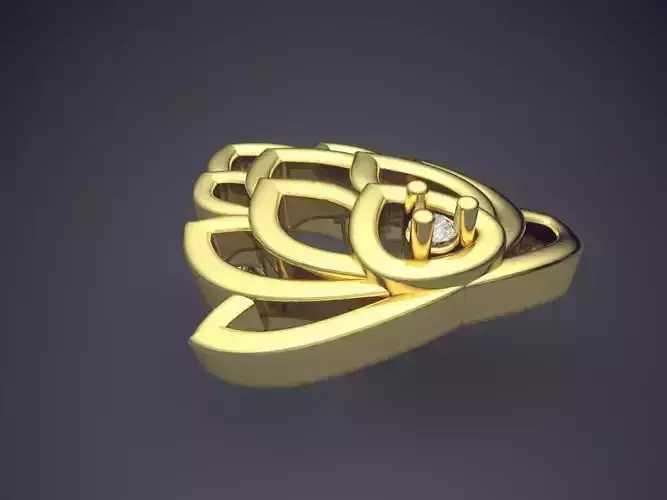 Pendant lotus flower ring