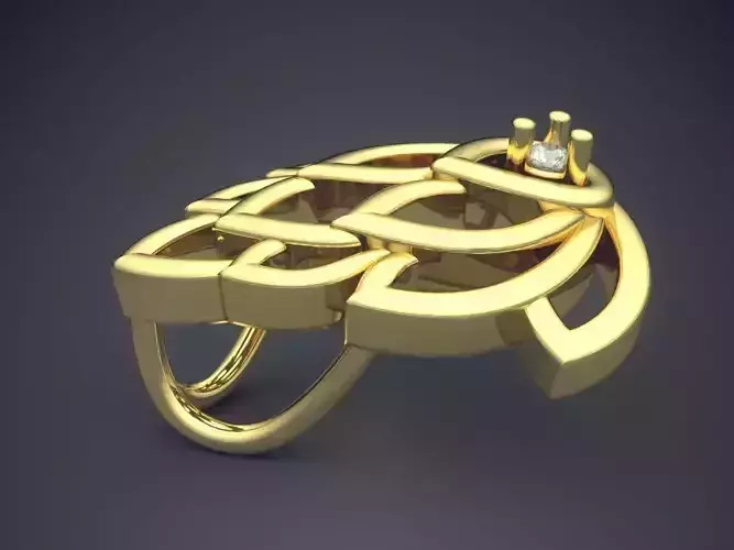 Pendant lotus flower ring