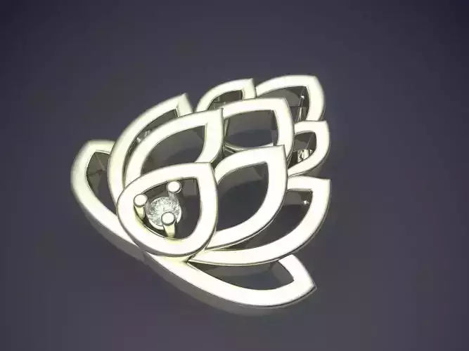 Pendant lotus flower ring