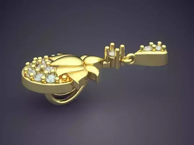 Flower Motif Pendant With Diamond