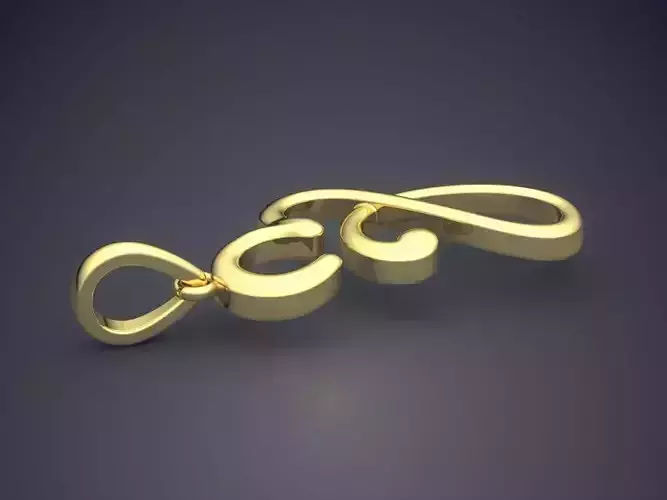 Pendant gold with letter e