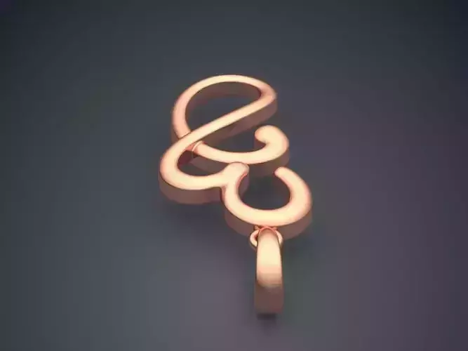 Pendant gold with letter e