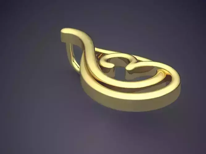 Pendant gold ring with heart