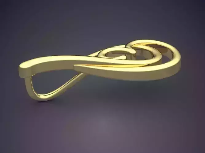 Pendant gold ring with heart