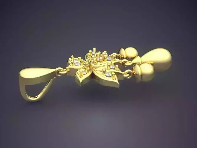 Flower Shape Pendant With Diamonds