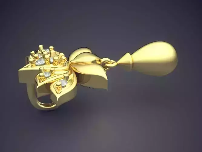 Flower Shape Pendant With Diamonds