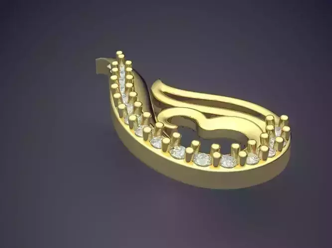 Drop Shape Pendant With Diamonds 3D print model