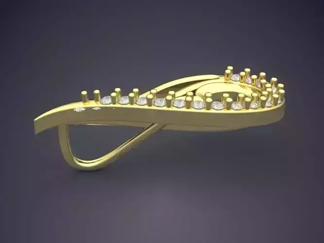 Drop Shape Pendant With Diamonds