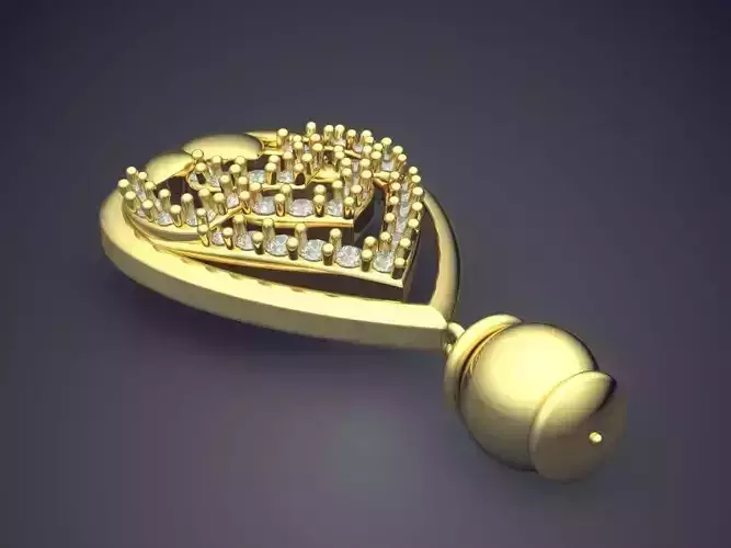 Drop Shape Pendant With Diamonds 