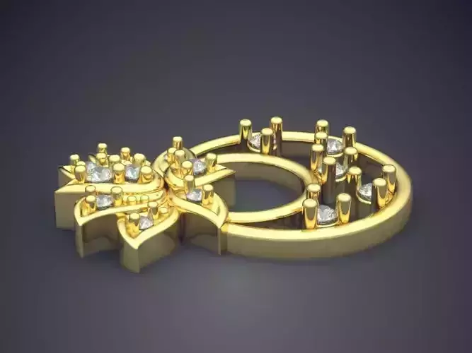 Flower Shape Pendant With Diamonds