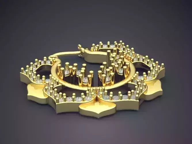 Unique Pendant With Diamonds 3D print model