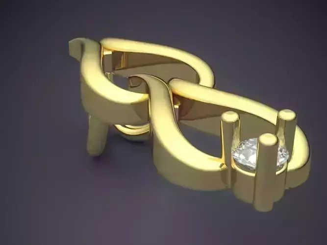 Pendant gold ring with diamond in it