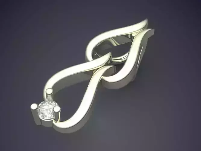 Pendant gold ring with diamond in it