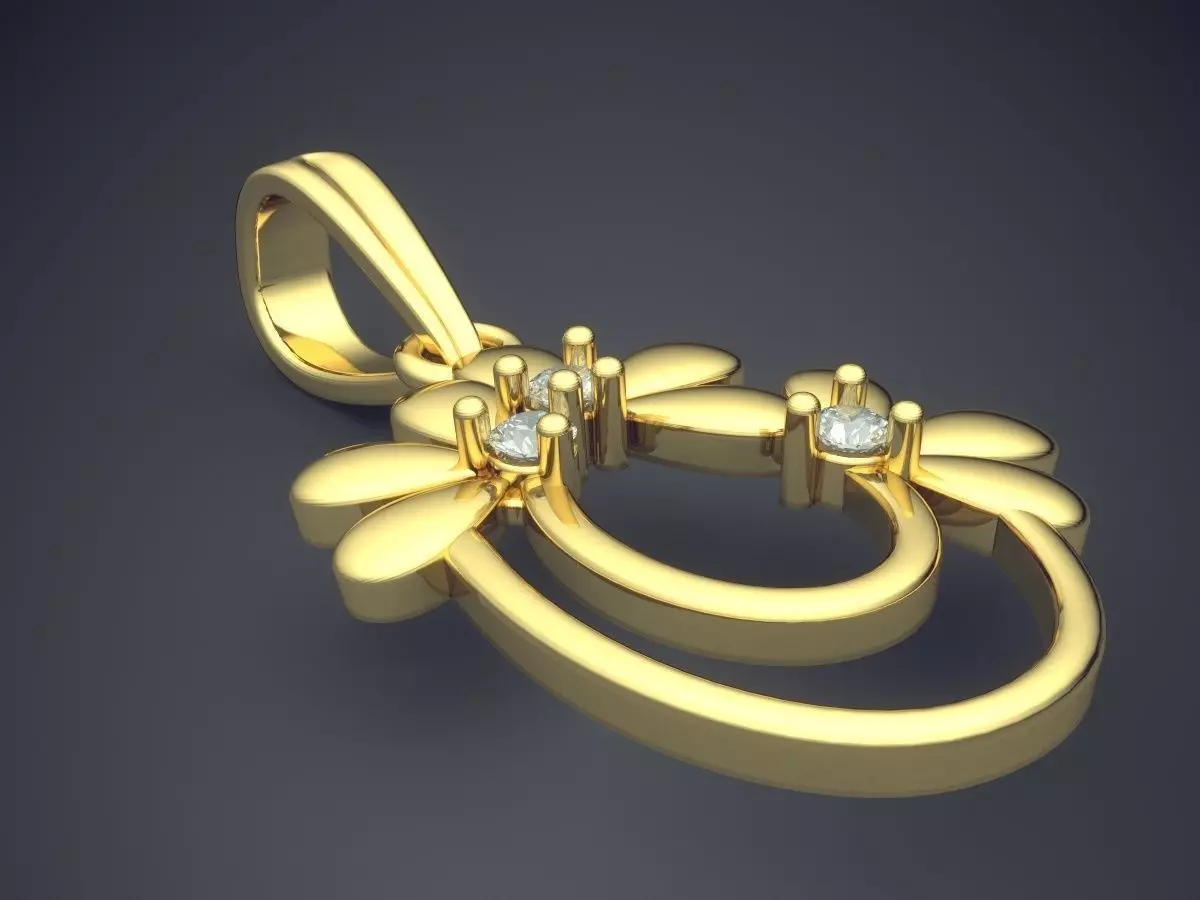 Flower Shape Pendant  3D print model_0