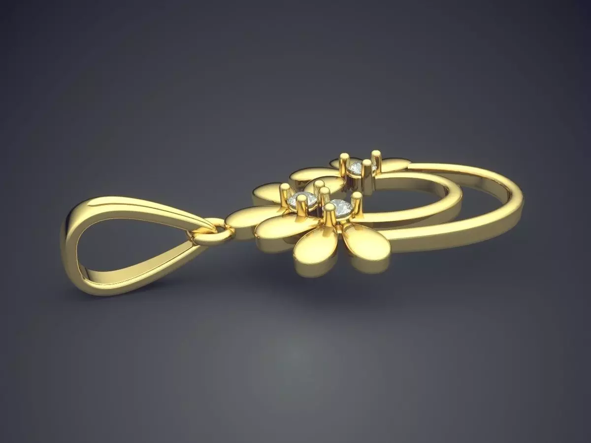 Flower Shape Pendant  3D print model_3
