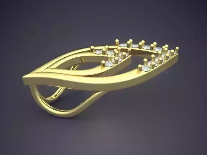 Leaf Shape Pendant With Diamonds