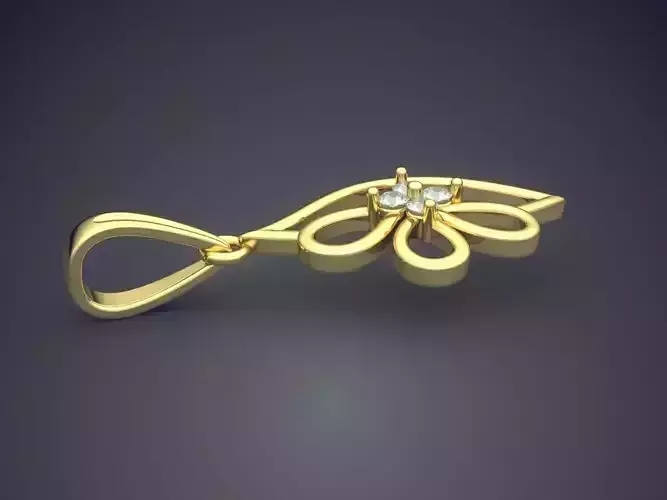 Flower Shape Pendant With Diamonds