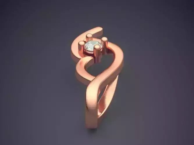 Pendant gold ring with diamond