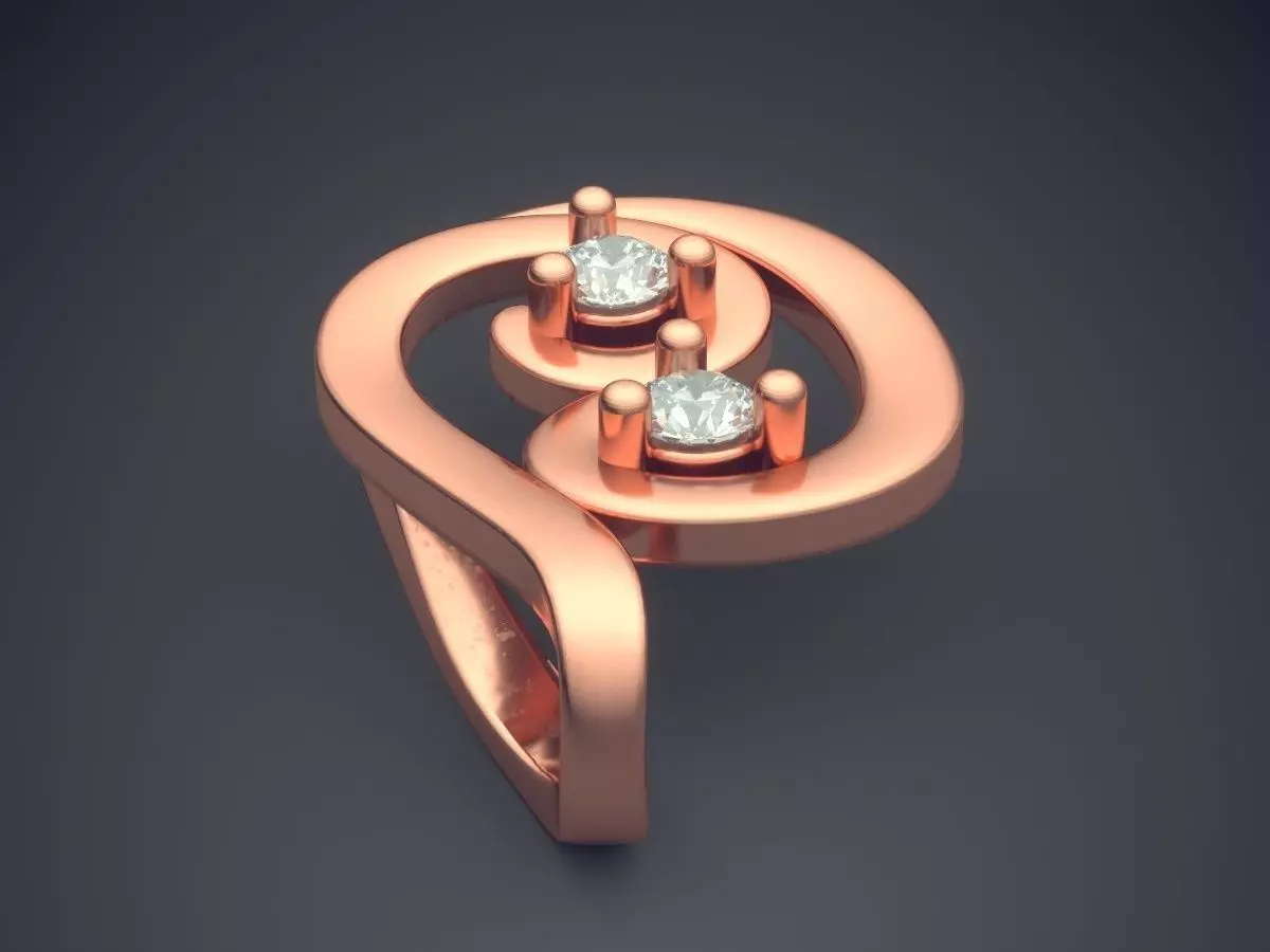 Curved Pendant With Diamonds 3D print model_2