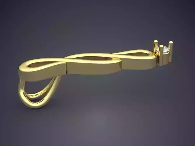 Pendant gold ring with diamond