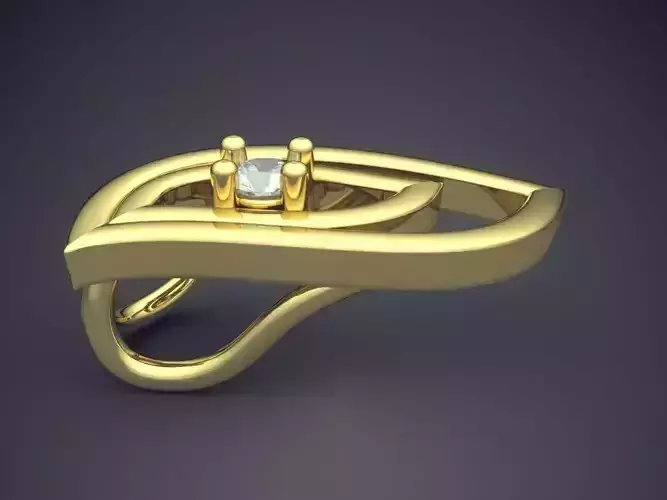 Leaf Shape Pendant With Diamond