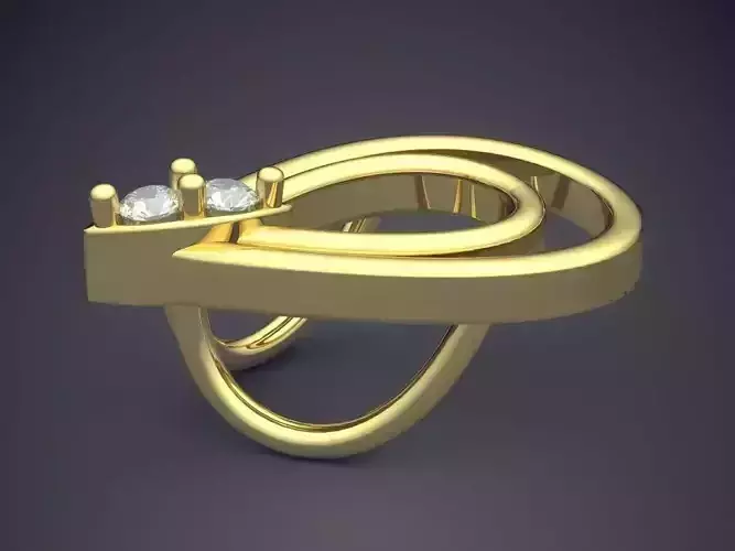 Pendant gold ring with diamond in middle