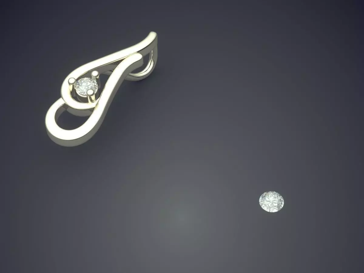 Pendant With Diamonds 3D print model_1