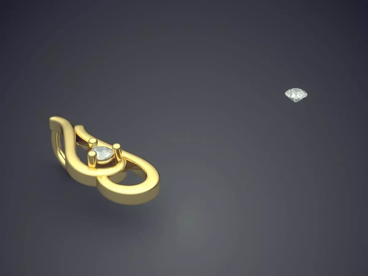 Pendant With Diamonds 3D print model_0