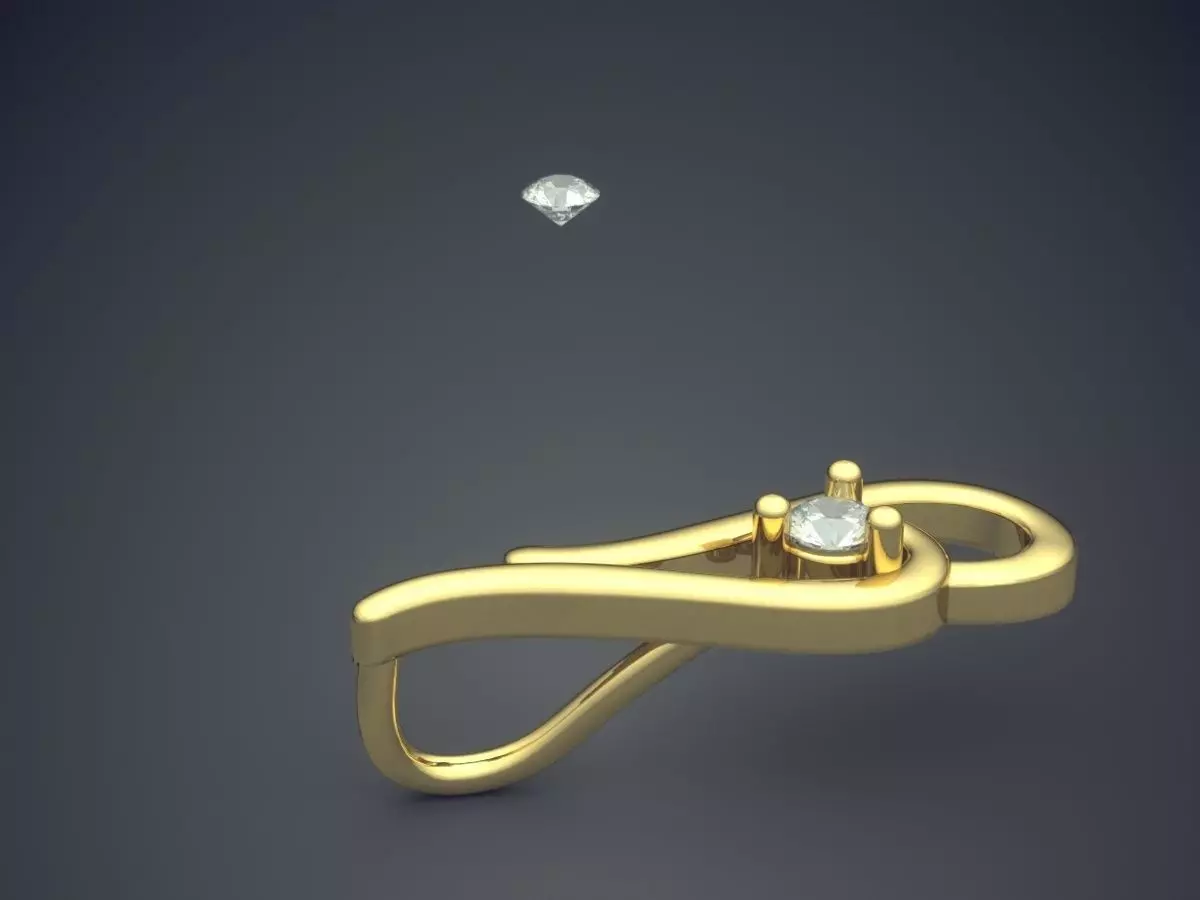 Pendant With Diamonds 3D print model_3