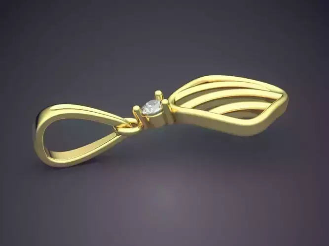 Pendant with diamond in center