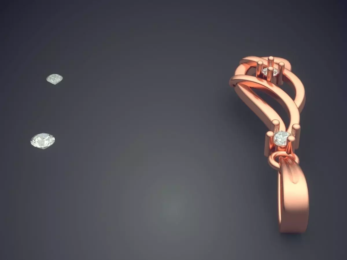 Pendant With Attachable Diamonds 3D print model_2