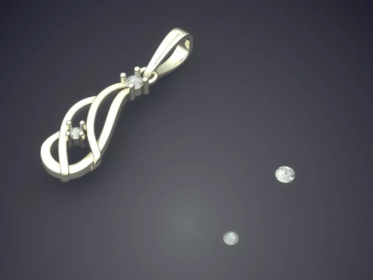 Pendant With Attachable Diamonds 3D print model_1