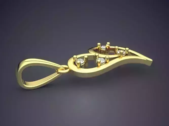 Heart Shape Pendant With Diamonds