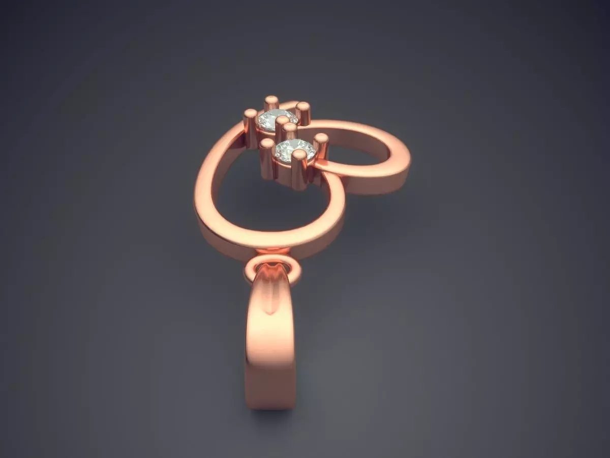 Heart Shape Pendant With Diamonds 3D print model_2