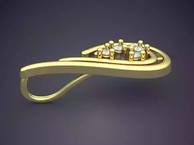 Drop Shape Pendant With Diamonds