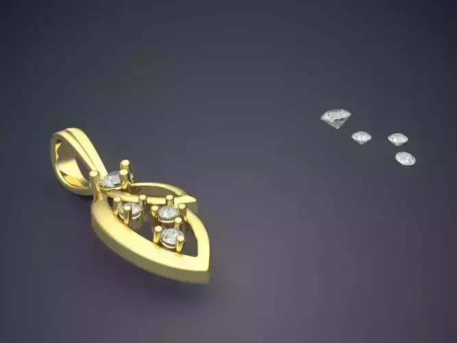 Pendant With Attachable Gems 3D print model