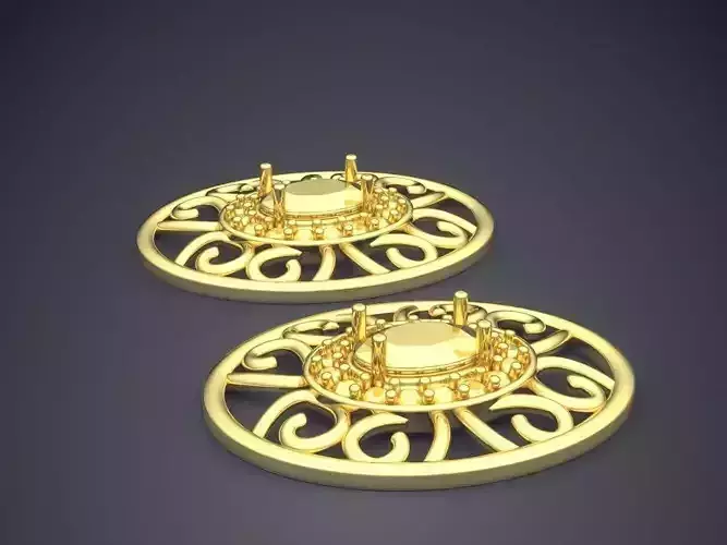Earrings pair of gold plated