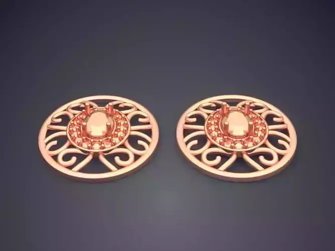 Earrings pair of gold plated