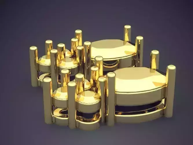 Earrings set of gold pots