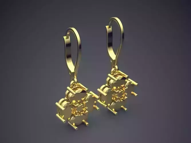 Earrings pair of in silver 3D print model
