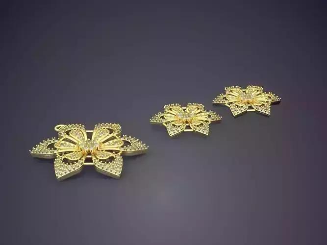 Star Shape Pendant With Diamonds  3D print model