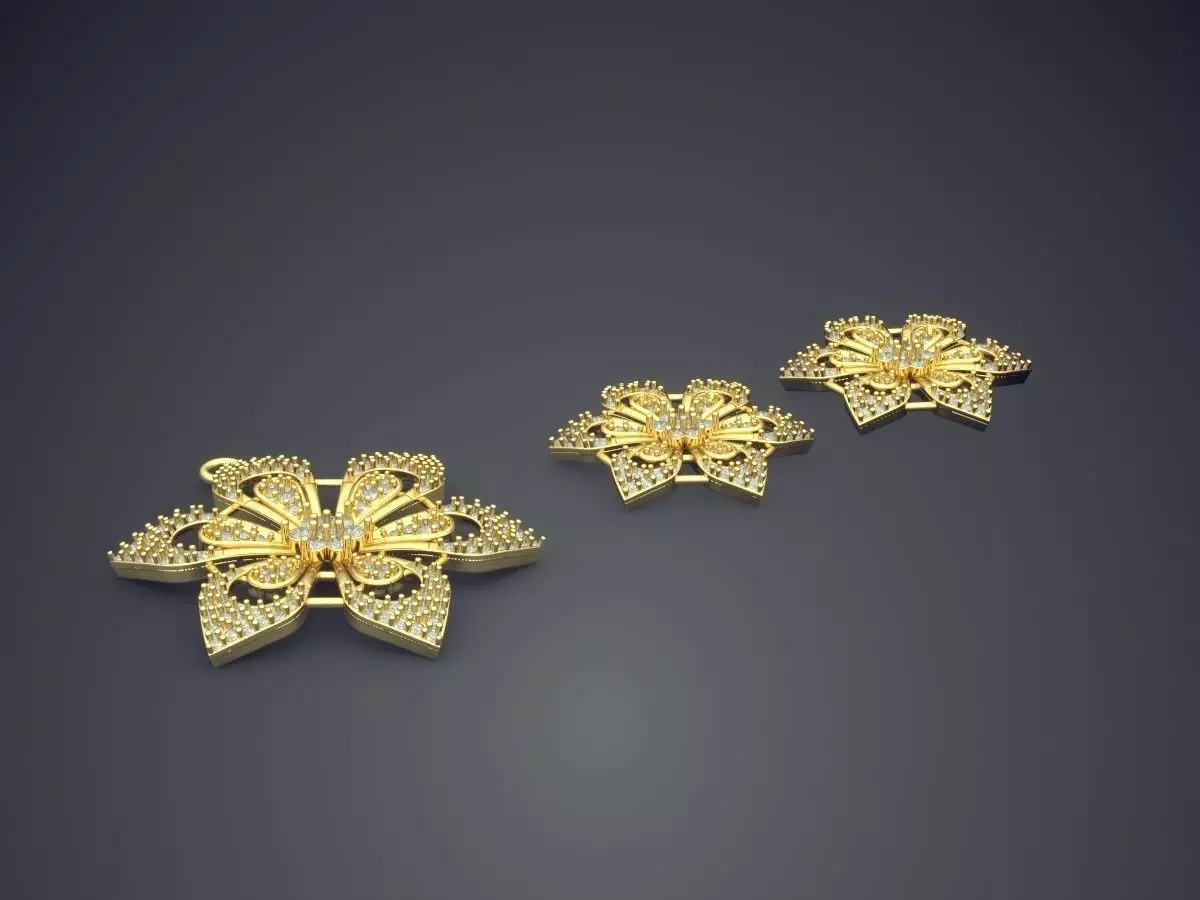 Star Shape Pendant With Diamonds  3D print model_0