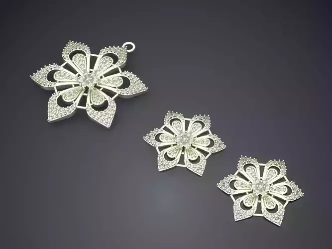 Star Shape Pendant With Diamonds 