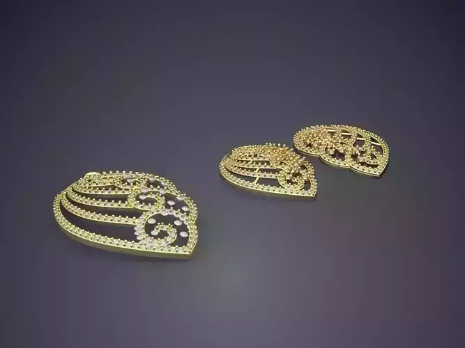 Pendant necklace and earrings gold with diamonds