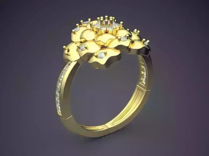 Flower-shaped Ring FR-30 3D print model