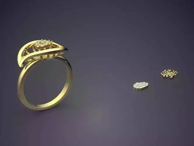 Ring With Attachable Diamonds FR-18